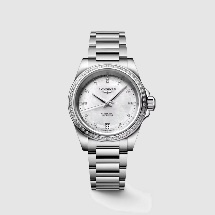 Đồng Hồ Longines Conquest Nữ 34mm Trắng Ngọc Trai